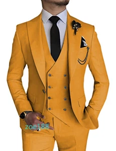 Men's Business Suit Three-piece Sets Formal Business Blazers Jacket Vest Pants - Picture 1 of 42
