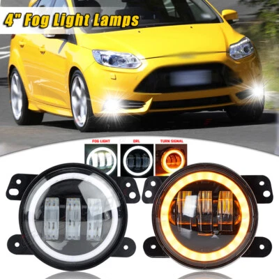 For 2012 2013 2014 Ford Focus Front Bumper LED Fog Light Lamps Pair 4"inch Round - Image 1 of 4