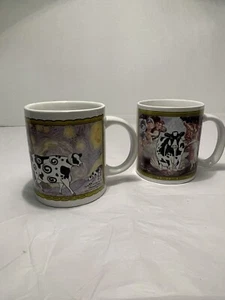 Vintage collectible "Classical Cows" art coffee mug set of two 2002 - Picture 1 of 12