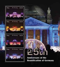 Palau 2016 - Reunification Of Germany - 25th Anniversary - Sheet of 4 - Mnh