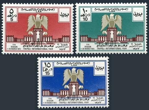 Libya 491-493, MNH. Michel 407-409. International Fair at Tripoli, 1973 Cover