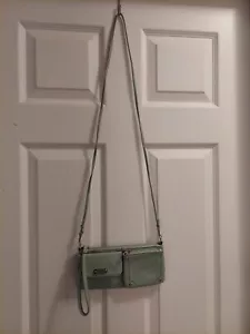 Relic Damen Umhängetasche Geldbörse Kalbsleder mintgrün genarbtes Leder abnehmbarer Riemen - Bild 1 von 15