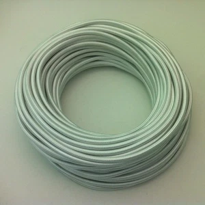 Cavo tessile cavo lampada 2 fili 2x0,75 bianco lucido ottima qualità EU 100m design - Foto 1 di 1