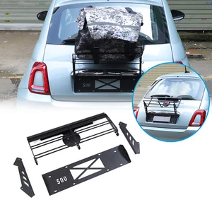 Portellone Portapacchi Acciaio Carbonio Nero Per Fiat 500 2010+ - Foto 1 di 11