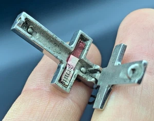 Antico ✝ Reliquiario Santi Reliquie Ciondolo Pettorale Religioso Croce Crocifisso - Foto 1 di 8