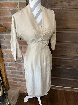 Traje de seda de 2 piezas de 1940, vestido, vestido movible pequeño ¡Precioso! ¿Hecho a mano? Foto 1 de 4