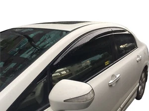 JDM Black MG Style Window Visor FOR '2006-'2011 HONDA Civic 8TH 4D Sedan NEW ~ - Imagen 1 de 5