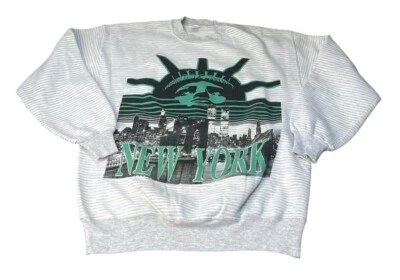 Suéter De Colección Nueva York Rayas Para Hombres XL Dama Liberty NYC EE. UU. 90s Viaje EE. UU. Foto 1 de 4