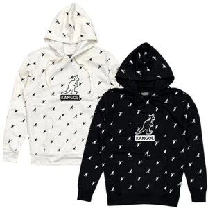 Kangol Men's Hoodie All Over Print Embroidered Pullover Fleece Sweatshirt - Picture 1 of 6