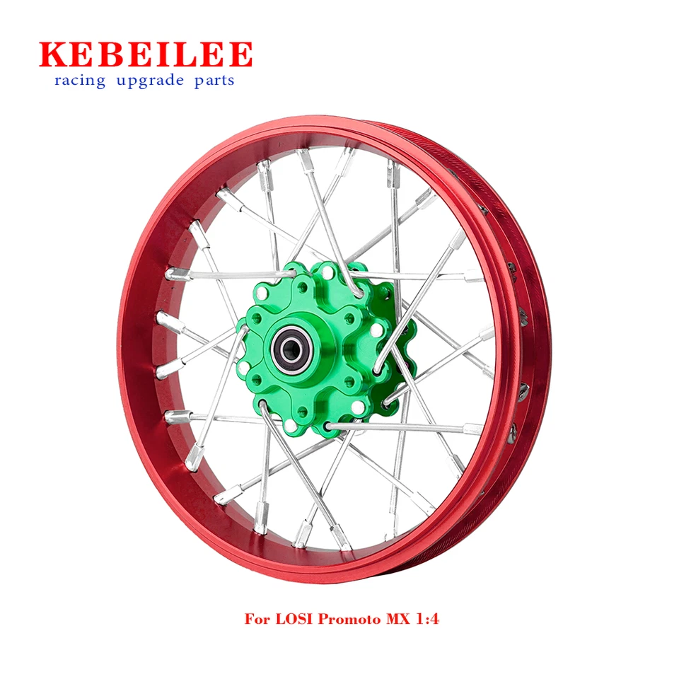 KEBEILEE CNC Aluminum Front Wheel V2 For LOSI Promoto MX motorcycle  1:4 Red - Image 1 of 1
