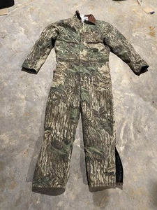 VTG Liberty Rugged Outdoor Gear Realtree Leaf Camo Coveralls YOUTH 20 Reg USA - Picture 1 of 17