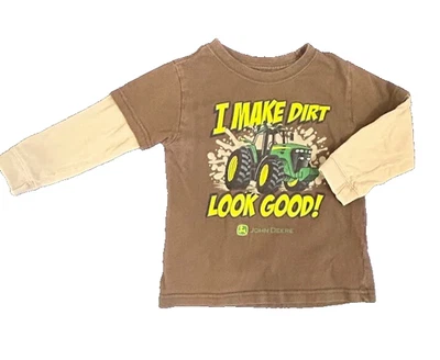 Camisa John Deere I Make Dirt Look Good Tractor Estampado Gráfico Niño Pequeño Talla 3T Foto 1 de 4