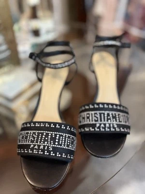 Christian Dior 黑色凉鞋 Heals 女式 39D 迪奥巴黎 — 第 1/4 张图片