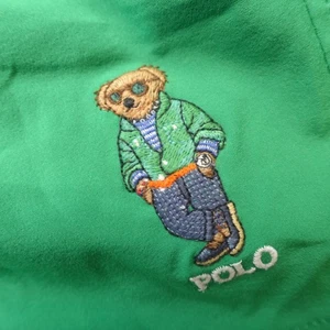 Polo Ralph Lauren Swim Shorts Medium Green Solid Bear Embroidered - Picture 1 of 14