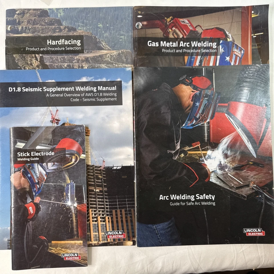 Juego de 5 guías de soldadura eléctricas Lincoln revestimiento duro, seguridad AW, etc. ver Pix SC Foto 1 de 4