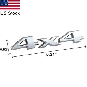 1pc 5.3''x0.8'' Chrome 4x4 Letter Rear Trunk Emblem Badge Sticker - Picture 1 of 3