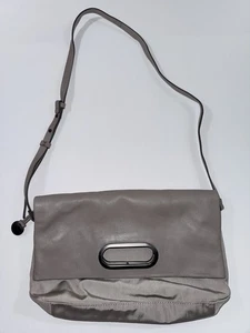 Bolso de hombro bandolera plegable de nailon de cuero topo Skagen Denmark - Imagen 1 de 12