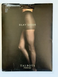 Talbots seidig transparent Control Top transparente Zehenstrumpfhose schwarz Größe C neu in Verpackung NEU - Bild 1 von 3