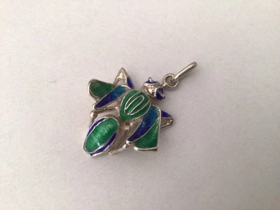 Ciondolo Ape Argento 800 e Smalto Vintage - Immagine 1 di 4