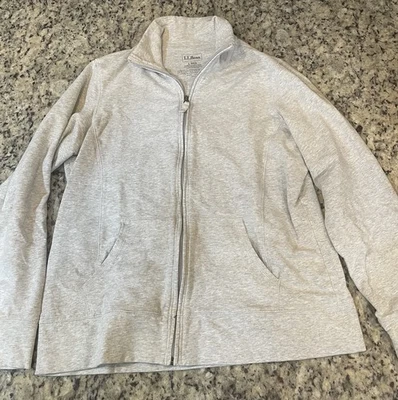 Mujer L.L. Sudadera gris frijol con cremallera talla L Foto 1 de 4