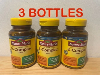 Complejo Super B Nature Made con Vitamina C y Ácido Fólico, 140 Comprimidos 3 Botellas Foto 1 de 4