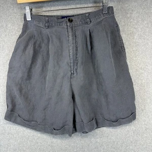 GAP Shorts Womens Size 8 Gray 100% Linen Comfort Back Flap Pockets - Picture 1 of 9