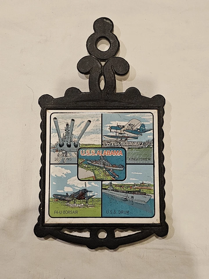 EE. UU. Remache de recuerdo Alabama con ilustraciones acorazado USS Alabama 8 X 5" W Foto 1 de 4