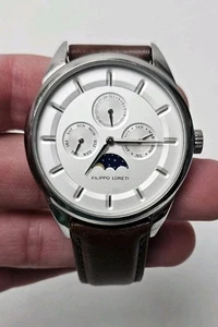 Filippo Loreti Multifunction Moon Phase Men's Classic Slim Quartz Watch Basilica - Picture 1 of 15