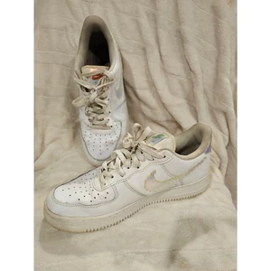 Nike Air Force 1 Low White Iridescent Men's Sneakers Shoes Size 10 - Picture 1 of 8