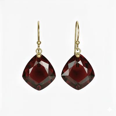 Garnet Kite Earring 925 Sterling Silver Dangle quartz Earrings For Women - Image 1 of 3