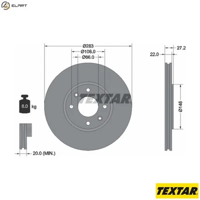 2x BRAKE DISC 92059600 FOR CITROEN XANTIA/Van/Break XSARA/Hatchback ZX 1.9L 4cyl - Image 1 of 4