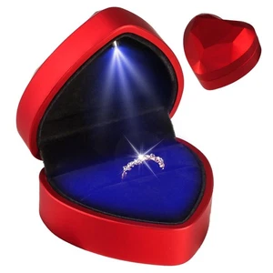 Scatola Anelli con Luce a LED Rossa Scatola per Anello con Luce Scatolina Regalo - Foto 1 di 24