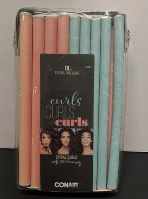 Conair Rizos Rizos Cabello Largo Espiral Rodillos, Colores Surtidos, 18 Piezas Foto 1 de 4