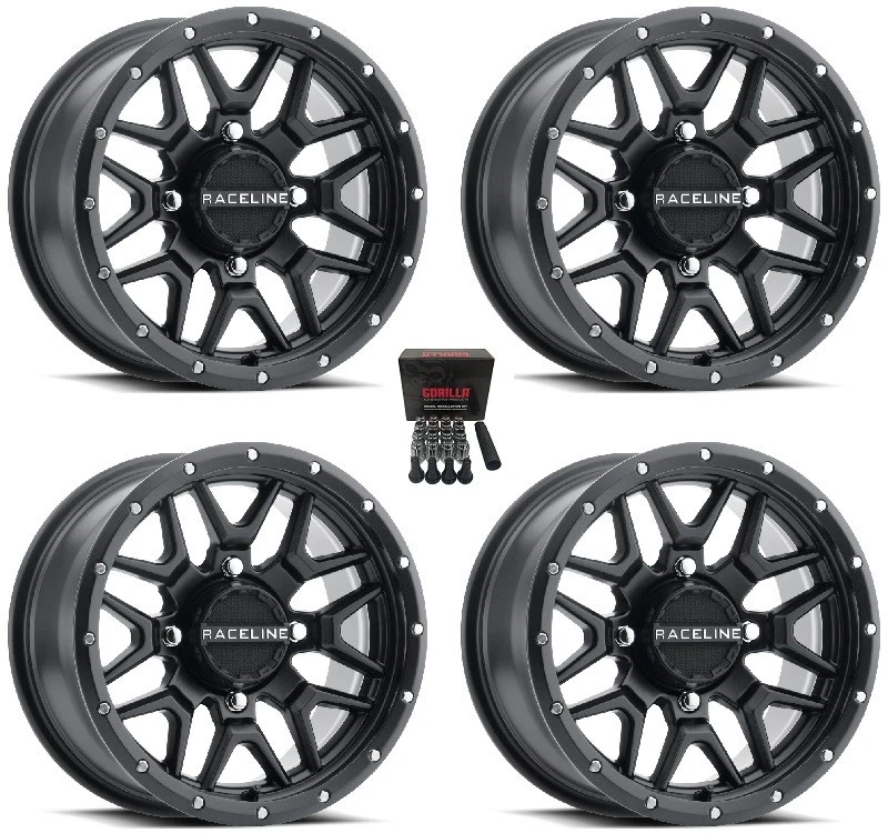 Raceline Krank ATV Wheels/Rims Black 14" Polaris Sportsman / RZR / Ranger - Изображение 1 из 3