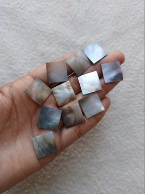 11 peças esfregão madrepérola quadrado ambos os lados flatback 15x15mm pedra preciosa AMJ1114 - Imagem 1 de 3