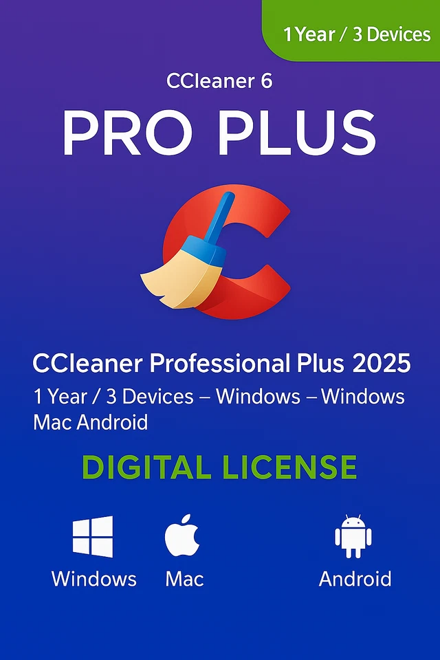 CCleaner Professional Plus 2025 – 1 Year / 3 Devices – Global Key - Image 1 of 1