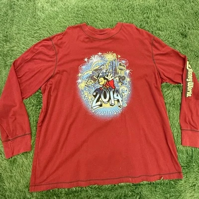 2014 Disney World Mickey Mouse Sudadera Manga Larga Camisa Fantasía Gráfico 3XL Foto 1 de 4