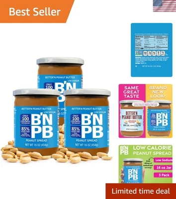 Спред для здорового арахисового масла с низким содержанием натрия и низким содержанием жира — 16 унций кошерный и без глютена - Изображение 1 из 4