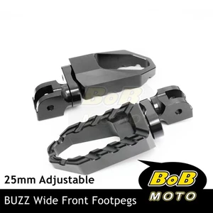 For MV Agusta Rivale 800 14-16 15 BUZZ 25mm Extend Front Foot Pegs BLACK - Picture 1 of 7