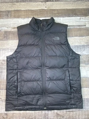 The North Face Vest Mens Large Black Jacket 550 Down Puffer Coat Flawed Worn - Image 1 of 4