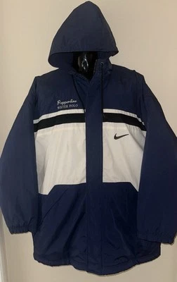 Polo acuático PEPPERDINE UNIVERSITY ~ Chaqueta larga con capucha y cremallera NIKE azul y blanco ~ L Foto 1 de 4