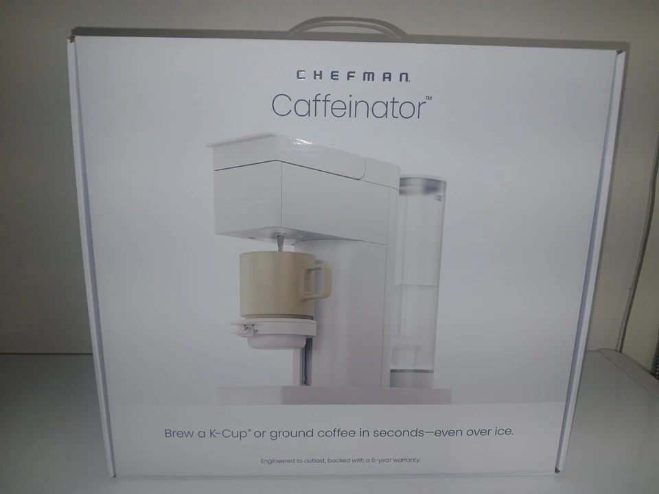 New!! Chefman Caffeinator Single Serve Coffee Maker. Kcups. Hot & Iced Options - Image 1 of 4
