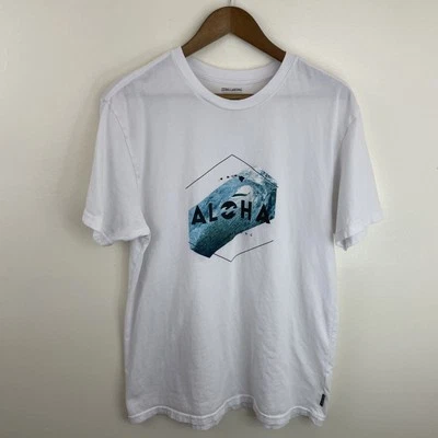 Camiseta gráfica Billabong para hombre grande blanca Aloha manga corta cuello redondo algodón Foto 1 de 4