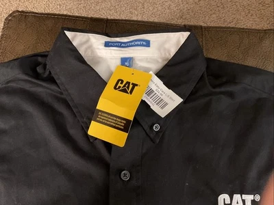 NEW Men Caterpillar CAT Classic Button Down Oxford Shirt Long Sleeve XL Black - Image 1 of 4