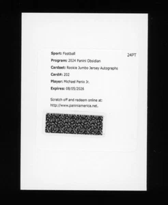 Michael Penix Jr. 2024 Panini Obsidian Rookie Jumbo Patch Auto /299 Redemption - Picture 1 of 2