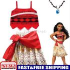 UK Moana Kostüm hawaiianische Prinzessin schick Cosplay Kleid & Halskette 3-11Y Outfit