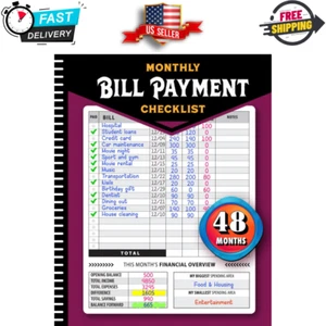 Monthly Bill Payment Checklist – 4-Year Bill Tracker Notebook with 960 Billing.. - Picture 1 of 1