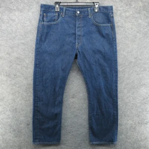 Levis Jeans Mens 38x30 (Fits 38x29) Blue 501 Straight Button Fly American Denim - Picture 1 of 18
