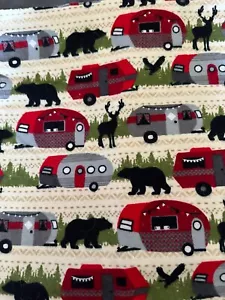 Happy Camper Flannel 2 1/2 Yds For p.j.'s Pillows Curtains Shirts New - Picture 1 of 1