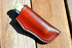 Custom Leather Knife Sheath for 4" Trapper T2  - Picture 1 of 4